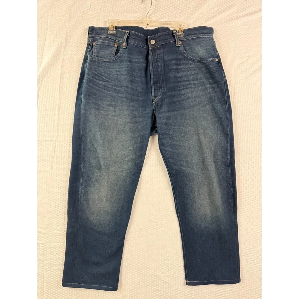 Levis 501 Original Fit Mens Dark Wash Straight Leg Button Fly Jeans 40x30